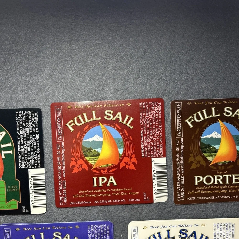Full Sail Beer Labels – Lot of 15 –‎ 5 Varieties Craft Brewery Collectible